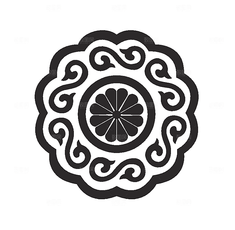中式花纹元素底纹素材