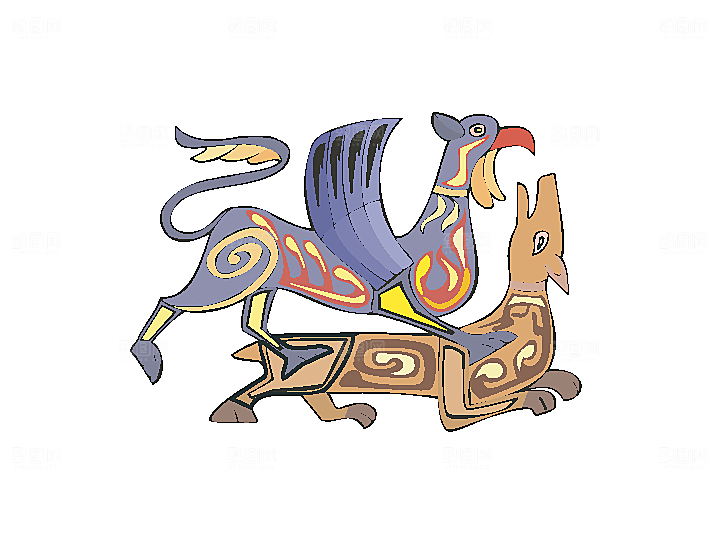 矢量中国风手绘动物素材