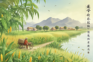 丰收季节稻谷满园图片