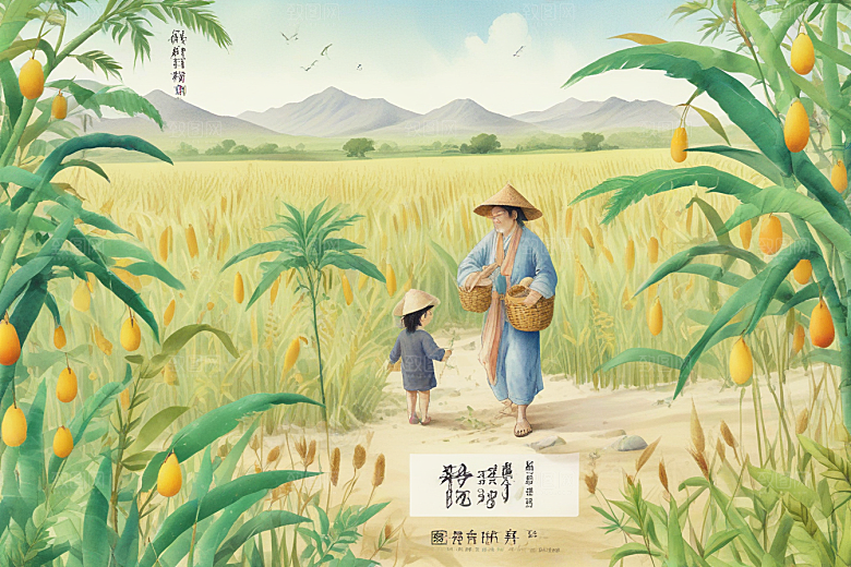 丰收季节稻谷满园图片