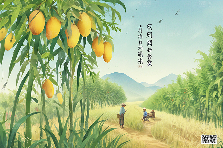丰收季节稻谷满园图片