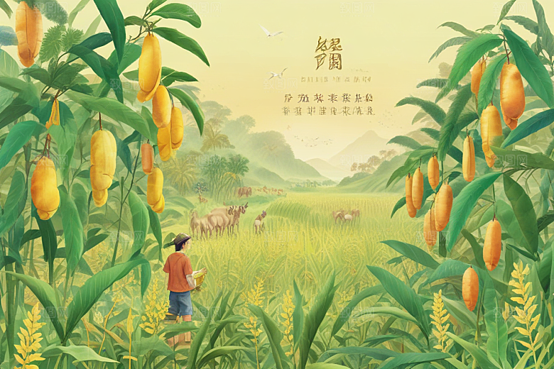 丰收季节稻谷满园图片