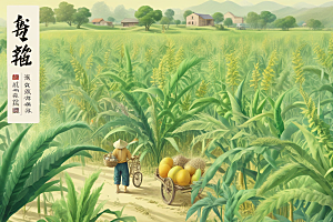 丰收季节稻谷满园图片