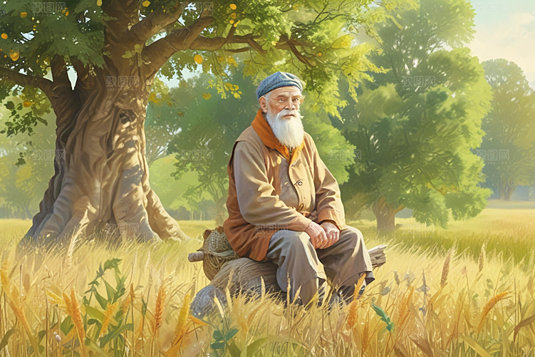思考人生智慧老人图片