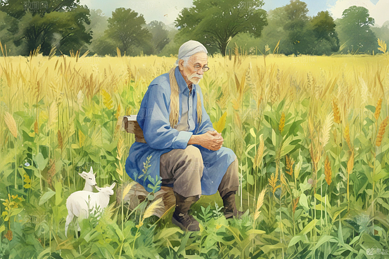 思考人生智慧老人图片