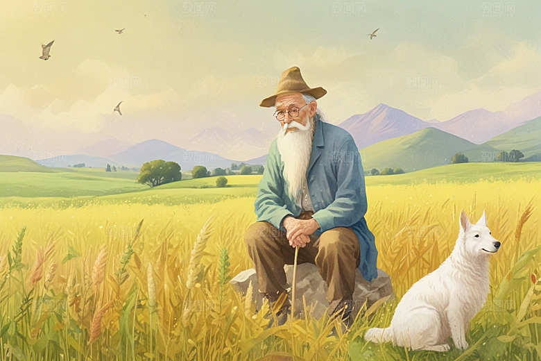 思考人生智慧老人图片
