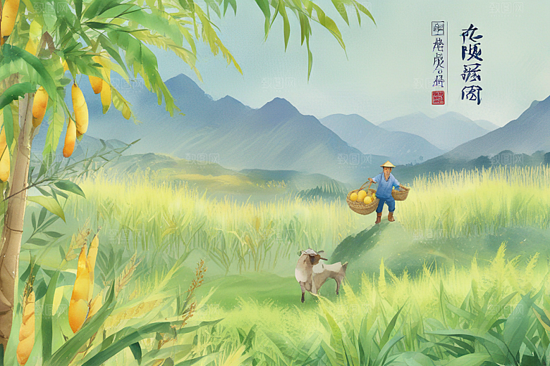 岭南田园风光画作欣赏图片