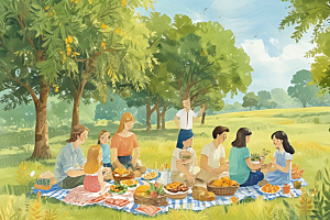 家庭野餐欢乐时光图片