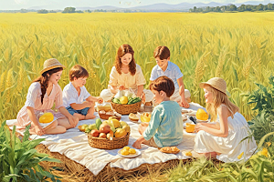 家庭野餐欢乐时光图片
