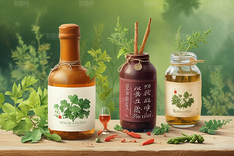 古风插画展现药酒文化韵味图片