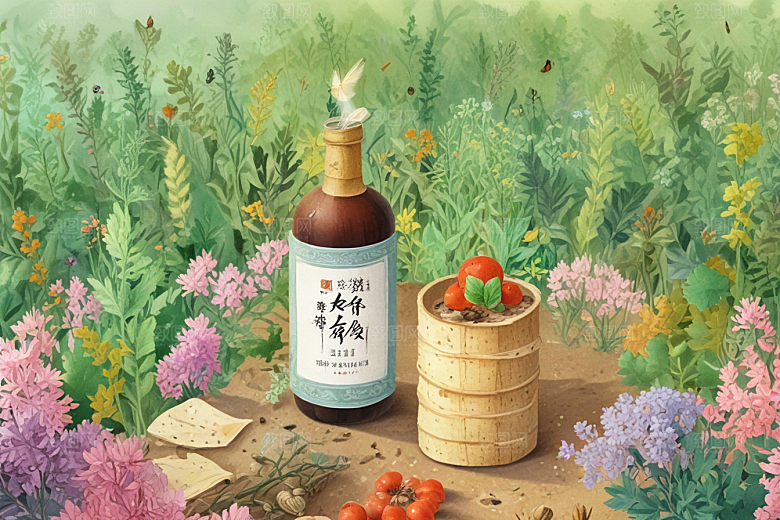 古风插画展现药酒文化韵味图片