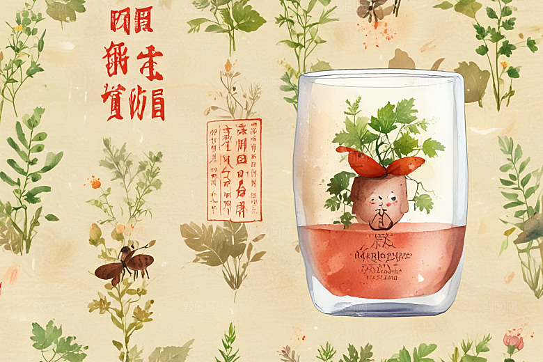 古风插画展现药酒文化韵味图片