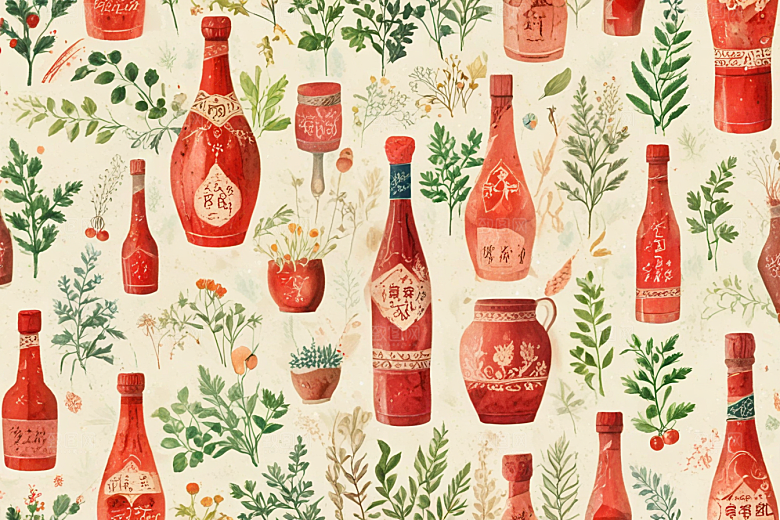 古风插画展现药酒文化韵味图片