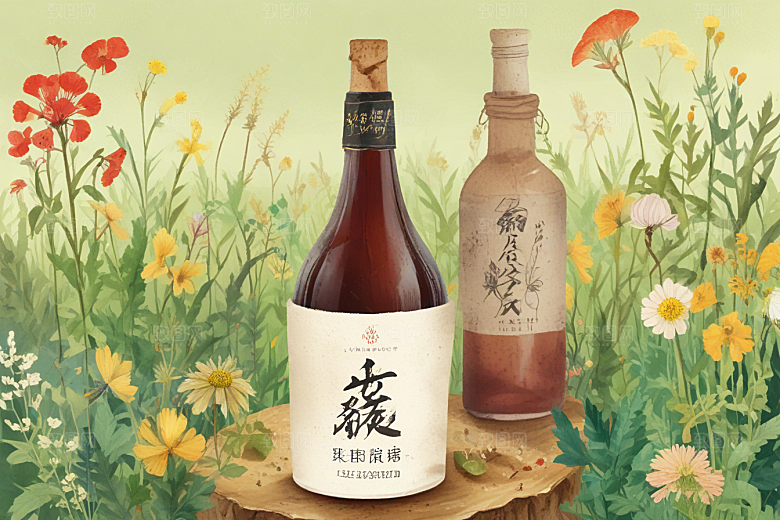 古风插画展现药酒文化韵味图片