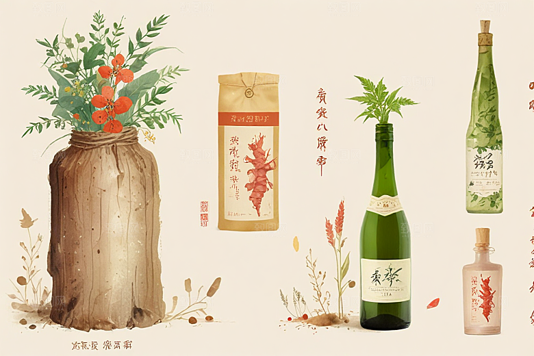 古风插画展现药酒文化韵味图片