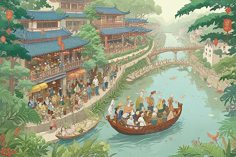 祖孙共品粽香乐融融，自然和谐一幕温馨图片