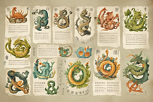 神秘植物缠绕中国风蛇图集图片