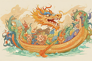 龙头船绘卷生动展现传统文化魅力图片