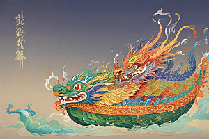 龙头船绘卷生动展现传统文化魅力图片