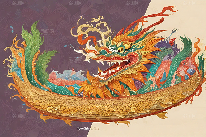 龙头船绘卷生动展现传统文化魅力图片