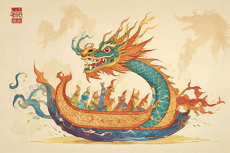 龙头船绘卷生动展现传统文化魅力图片