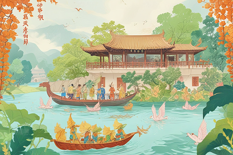 端午节龙舟竞渡盛况空前图片