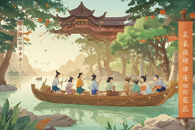 端午节龙舟竞渡盛况空前图片