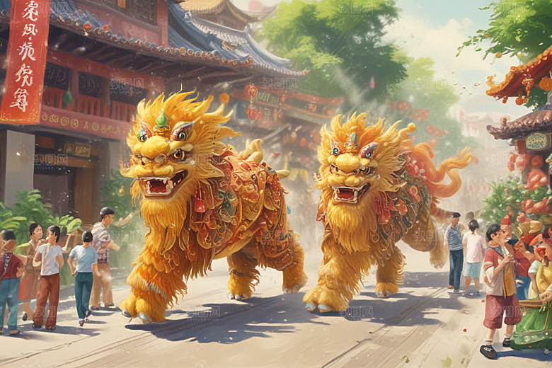 春节舞龙庆祝活动图片