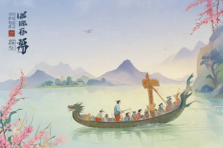 端午龙舟竞渡盛况空前热烈图片