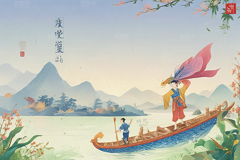 端午龙舟竞渡盛况空前热烈图片