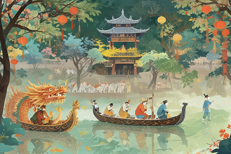华丽龙舟破浪航图片