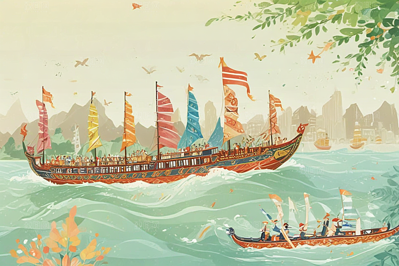 华丽龙舟破浪航图片