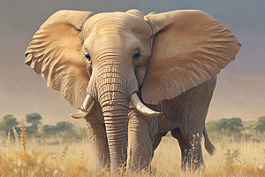 大象草原漫步图片
