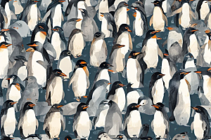 一群企鹅的温馨聚会图片