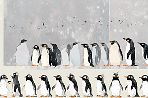 一群企鹅的温馨聚会图片