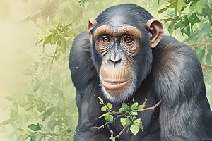 图灵测试分辨真实与虚拟的黑猩猩图片