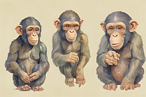 图灵测试分辨真实与虚拟的黑猩猩图片
