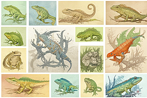 各种颜色和形态的蜥蜴图片