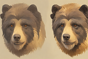 棕熊面部细节刻画图片