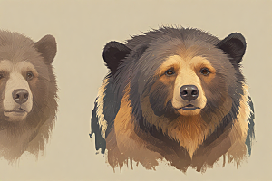 棕熊面部细节刻画图片