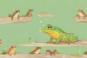 可爱插画 两只小青蛙图片