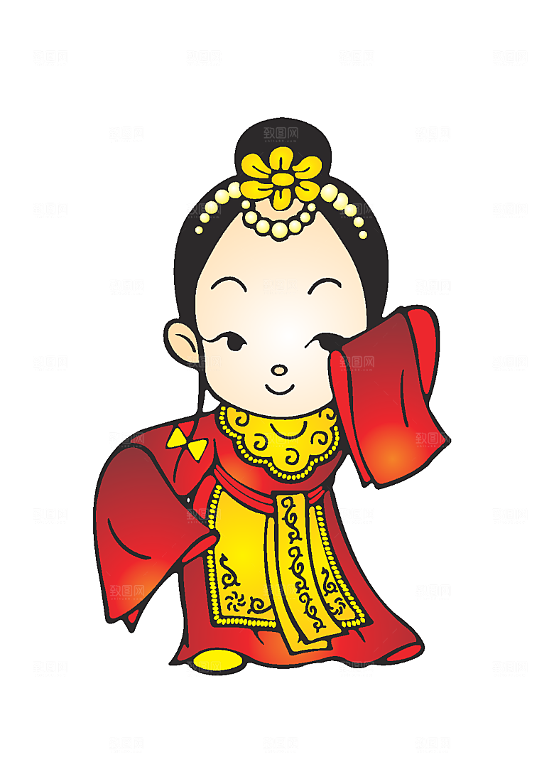 创意新年卡通手绘年华哇哇素材元素