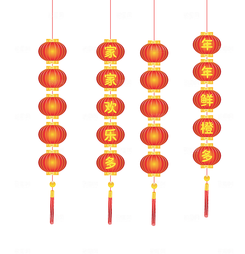 矢量新年春节卡通元素