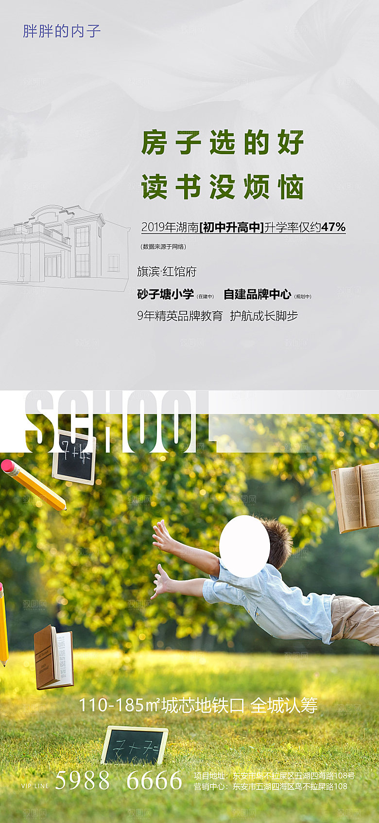 地产教育学区系列价值点海报