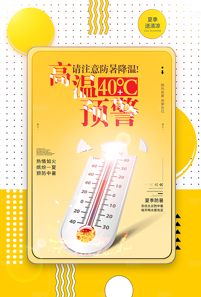 高温预警宣传海报