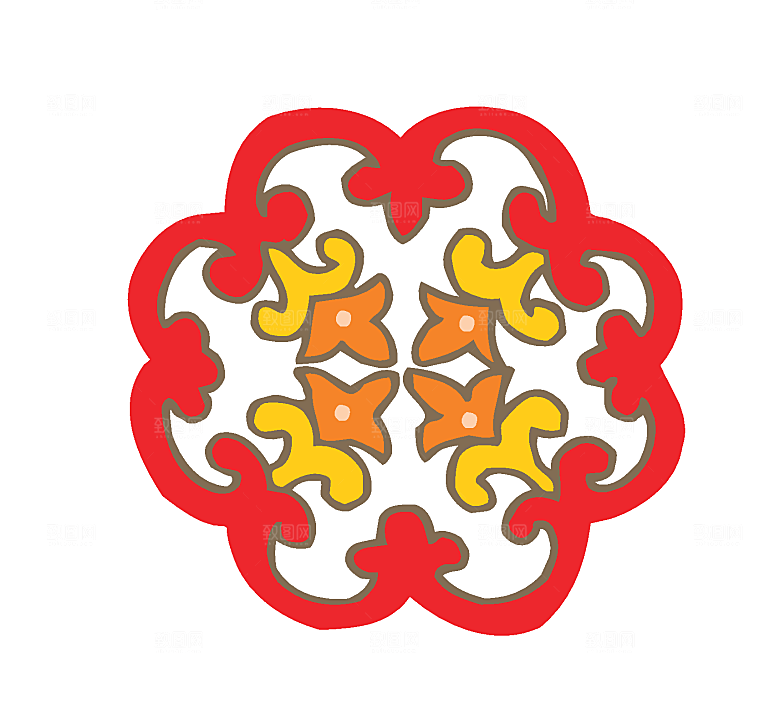 复古中式创意花纹素材
