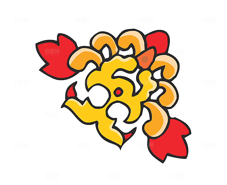 复古中式创意花纹素材