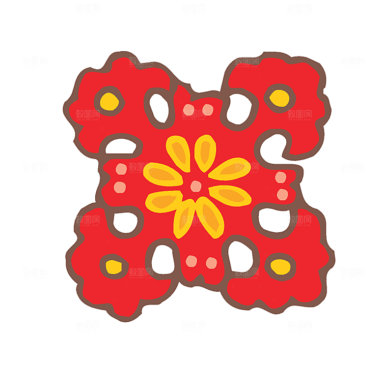 卡通手绘花纹矢量素材