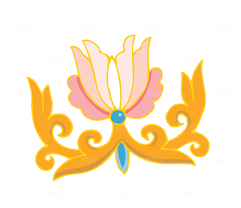 卡通手绘花纹矢量素材