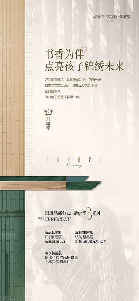 地产洋房价值点系列海报